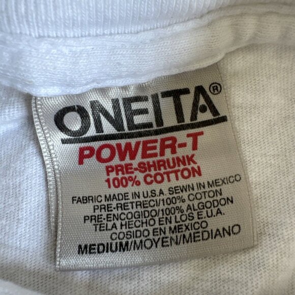 Vintage Oneita Hand Over The Chocolate T Shirt White Mens SM Single Stitch - Picture 4 of 9
